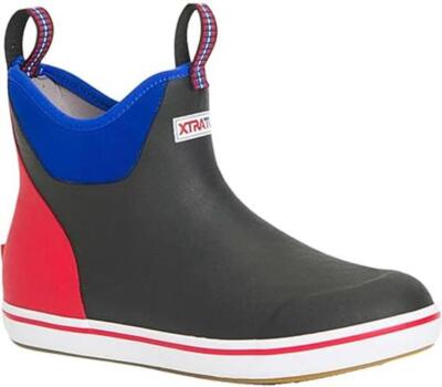 XTRATUF MEN'S ANKLE DECK BOAT FISHING BOOTS PULL ON DARK SHADOW BLUE  XMAB-002