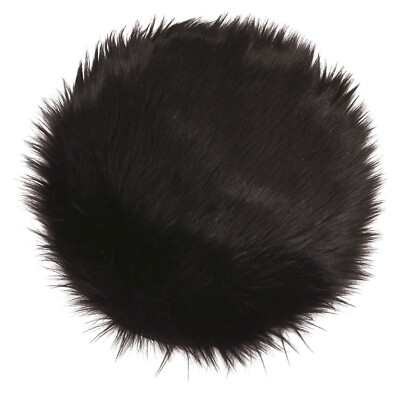 casa NOVA FUR Deko-Fell Kunstfell Acryl Polyester Schwarz Ø 35 cm
