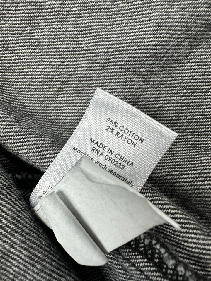 Pacsun Denim Jacket Womens Medium Large Black Striped Pinstriped Cropped Ladies - Image 4 of 4