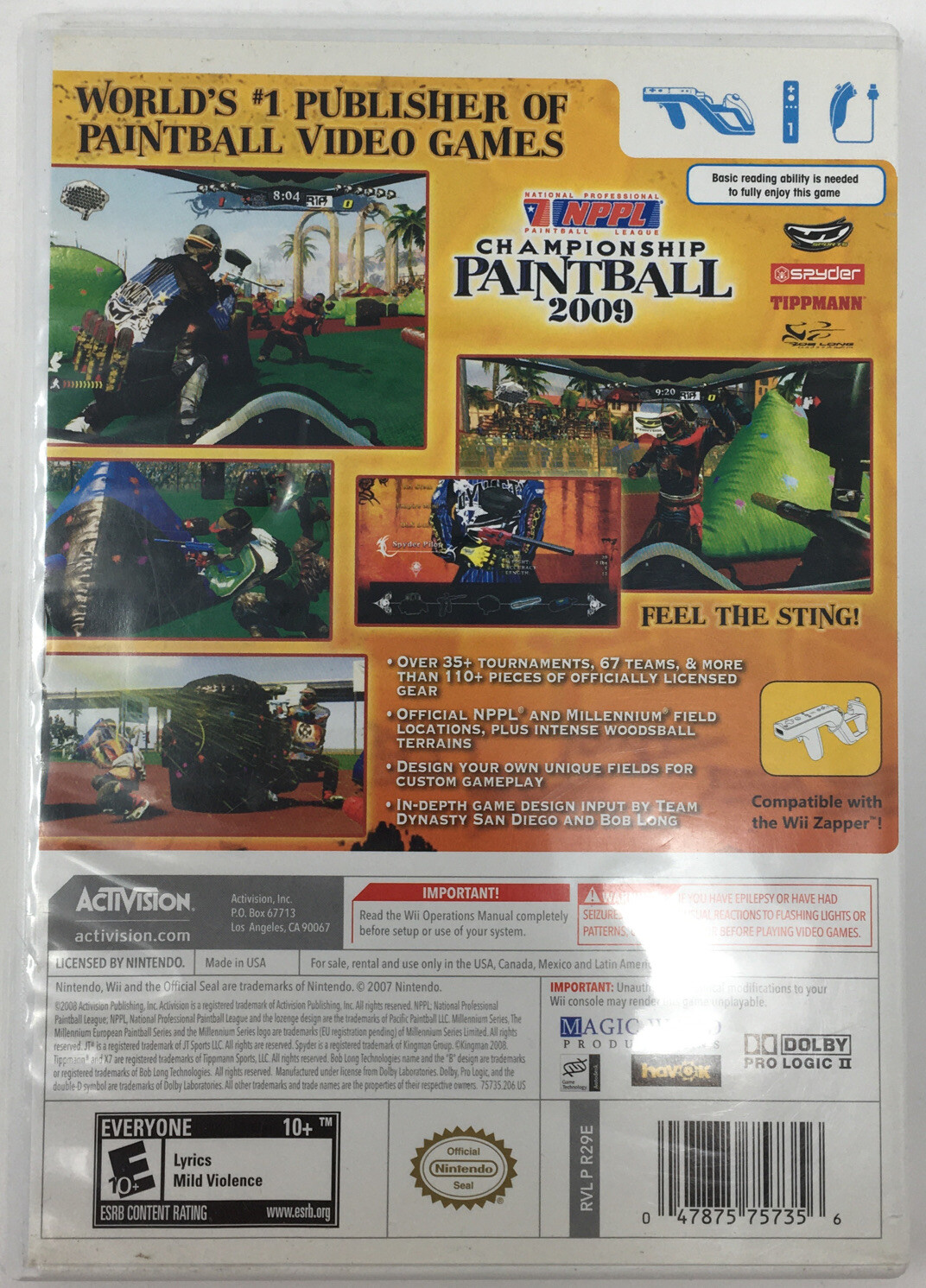 NPPL Championship Paintball 2009 (Nintendo Wii, 2008) 47875757356 eBay