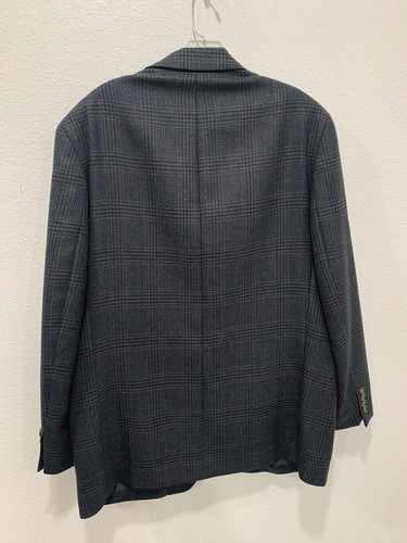 Ralph Lauren Men's Sz 42R Wool Blazer Sport Coat 2 button checked Gray Blue - Picture 4 of 12
