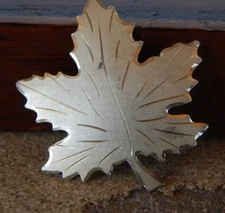 Sterling Silver Maple leaf Brooch With A gilt finish 3cm's  3.2 grams