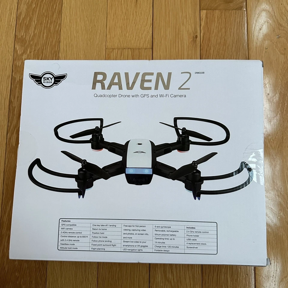 NEW SKY Rider Raven 2 Quadcopter Drone With GPS, WiFi Camera, Phone Control - Image 3 of 4