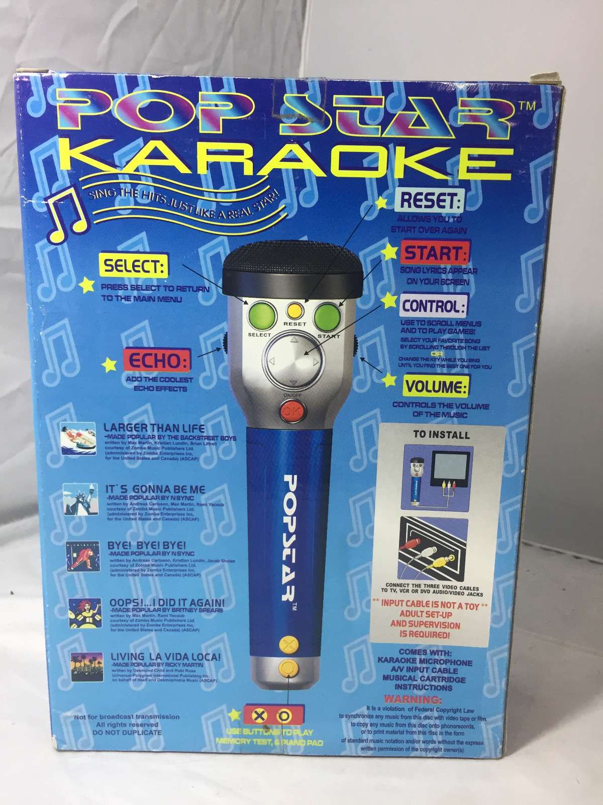 Pop Star Karaoke Plugs Into Your TV Brand New! eBay