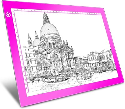 Rosa A4 dimmbare LED Artcraft Leuchtbox Tracer schlankes Lichtpad tragbares Tablet