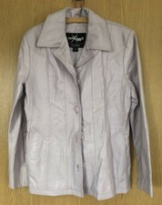 Vintage Wilsons Lilac Maxima Leather Jacket With Button Closure And Long Sleeves