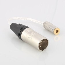 8 Core OCC Silver 4Pin XLR Male To 4.4mm Female Balance Adapter Audio Cable