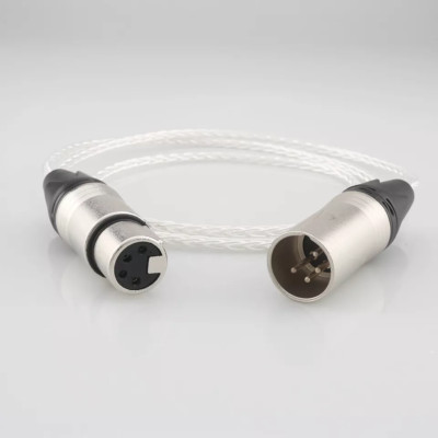 4 Pin XLR Male to Female PCOCC Copper Audio Cord Hi-Fi Headphone Extension Cable