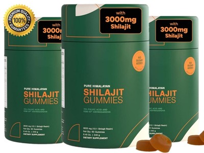 Pure Himalayan Shilajit Gummies Organic-Boost Energy,Ashwagandh Chaga Mushroom -