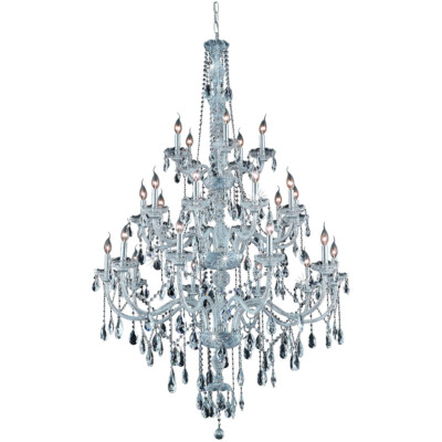 Large Crystal Chandelier 25 Light Fixture Chrome Foyer Dining Room Ceiling 68''