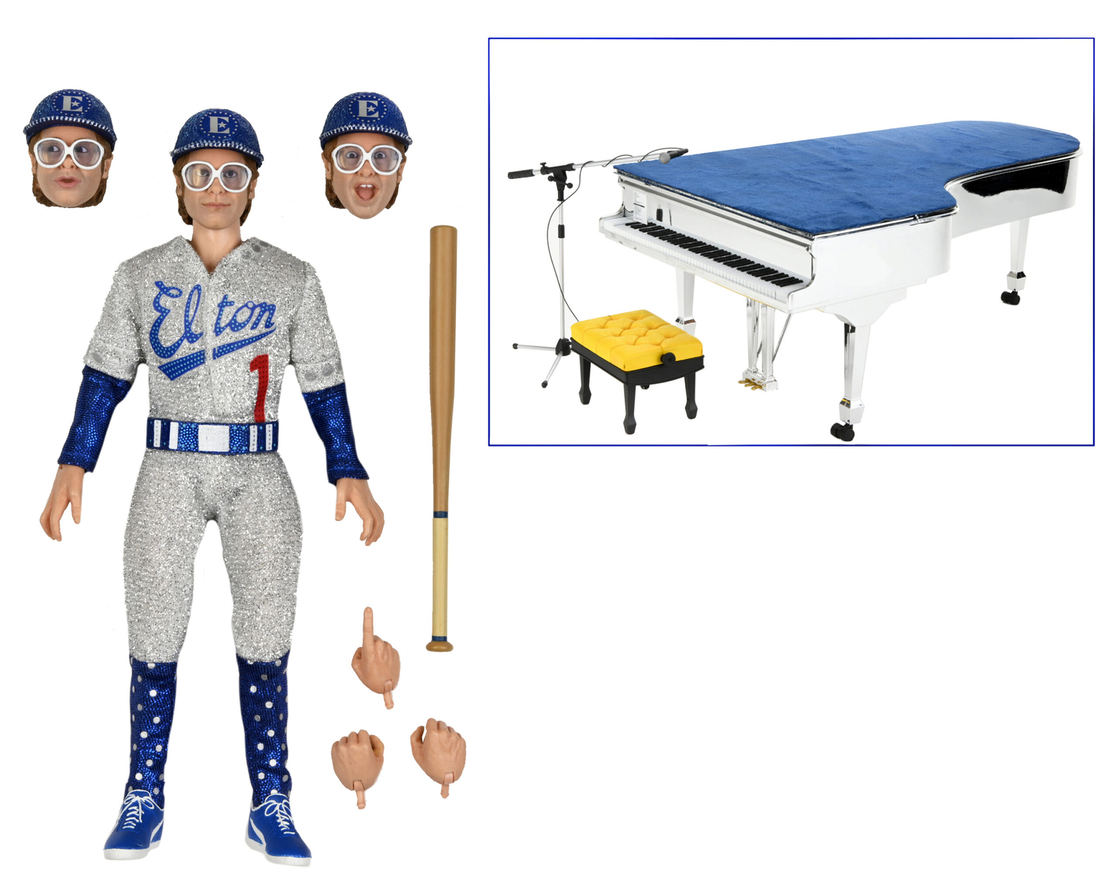 Elton John With Piano Live In '75 Clothed Deluxe Box Set Action Figure NECA - Image 4