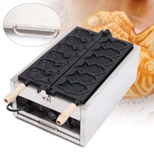 Commercial Electric Fish Shaped Taiyaki Maker Waffle Machine Baking Making Cake