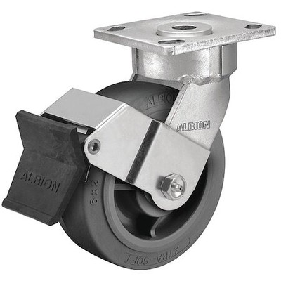 Albion 18Xs05229sfbe 5'' X 2'' Non-Marking Rubber Soft Flat Swivel Caster, Face