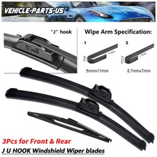 Erasior 21"19"14" Front and Rear Wiper Blades Fit for 2009-2004 Mazda 3, 3pcs