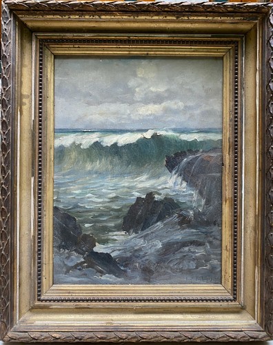 Marine impressionniste Eugène Deshayes (1862-1939) - La Vague, 1896