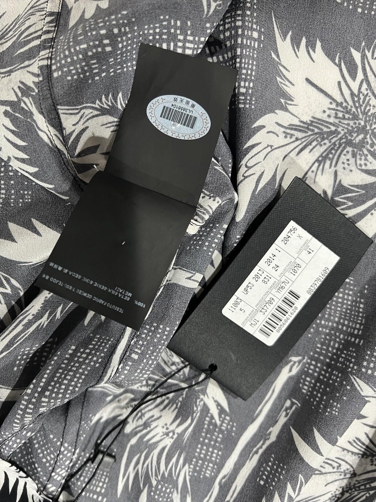 Camicia Saint Laurent Hedi Slimane in seta con palma. 41 16. 1500€