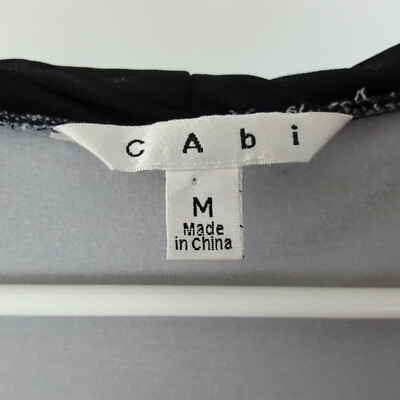 Top CAbi Noir Avec Surpièce Chiffon Et Strass - Taille M - Occasion Très Bon état