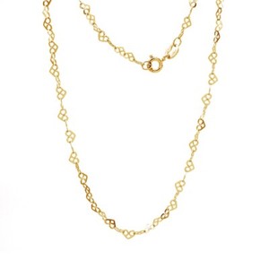 Authentic Gold Plated 18? Length Italian Crafted Heart Cha Necklace, 3.0mm Valente