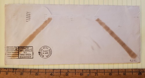 NATIONAL AIR MAIL WEEK, 1938 COVER HUDSON MASS/MA- SCOTT #C23, to HOWARD MAYO - Picture 2 of 2