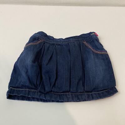 Crazy by Gymboree Denim Blue Pink Heart Skirt Size 4T