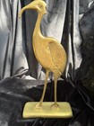 Vintage Solid Brass Crane Bird Door Stop 14.5” H Mid Century Design Home