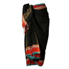 African Kikoy -Beach Kikoi Wrap/ Swimwear Coverup Sarong Black - Summer Sarong