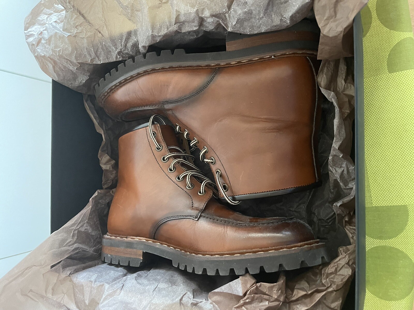 Botas Nuevas Calce Hombre Talla 41 Cuero Marrón Envejecido