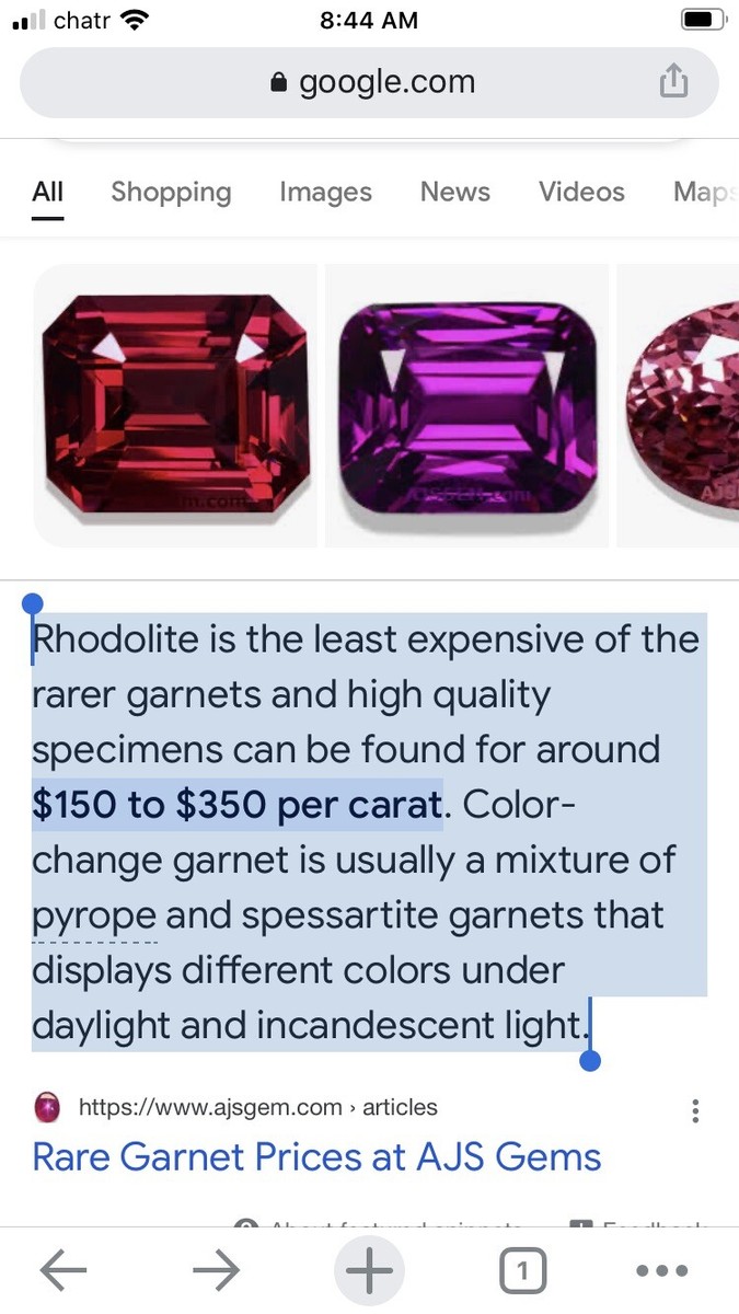 NATURAL RHODOLITE GARNET -Custion Shape Carat(Certificate