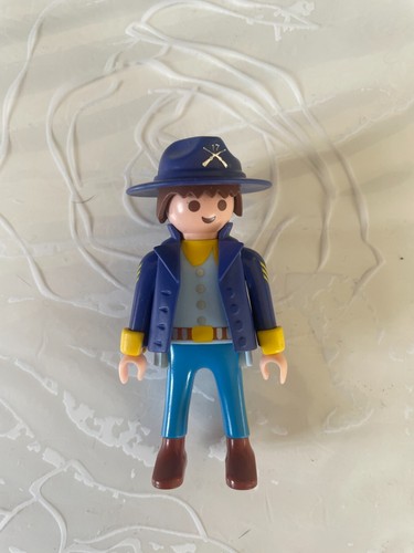 Figurine Playmobil Vintage Western Soldat Nordiste - Set 3485, 1987, Occasion