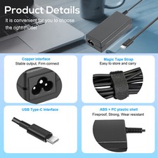 Lot USB C Type C for HP Chromebook Lenovo Acer Asus Samsung Power Laptop Charger