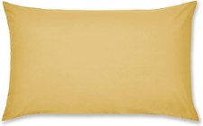 Image of Catherine Lansfield Easy Iron Percale Standard Pillowcase Pair Ochre Yellow