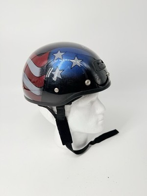 Harley-Davidson American Flag Motorcycle Helmet M DOT Half Shell Made in Italy