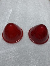 2 Vtg Pm-110 Red Plastic Beehive Cone Lenses Marker Light Tow Truck Camper Auto