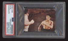 1974 Yamakatsu Way Return Dragon #94 Bruce Lee EVADES Chuck Norris AUTO RC! PSA