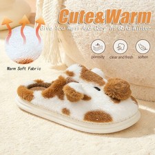 Fashionable Cow Warm Slippers Indoor Thick Soled Home Cotton Shoes Anti Slip