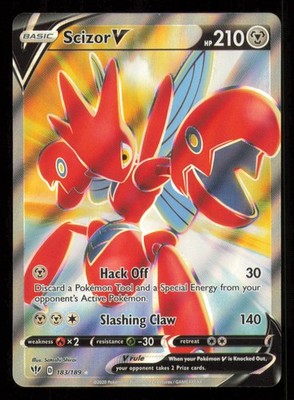 Scizor V 183/189 Ultra Rare Darkness Ablaze Pokemon Near Mint