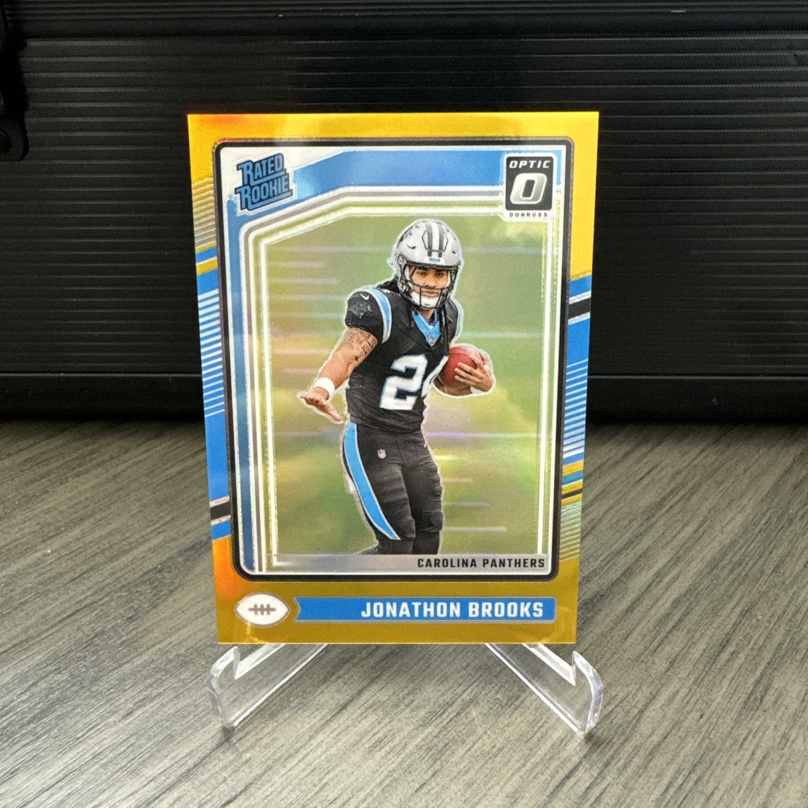 Jonathon Brooks 2024 Panini Donruss Optic Rated Rookie Gold RC /10 #258 Panthers