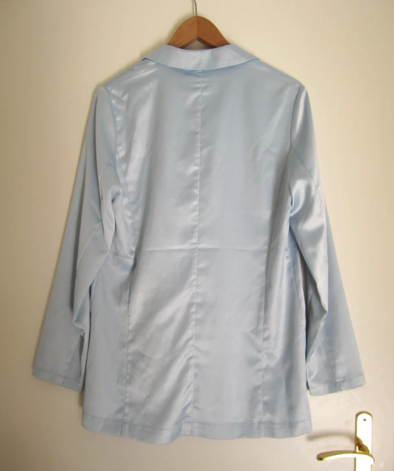 ICHI Damen Satin Hosenanzug Leicht Hellblau Größe 34 - Bild 2 von 4