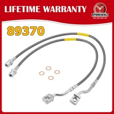 2PCS Front Steel Extended Brake Lines 89370 for Silverado Sierra 1500 2007-2019