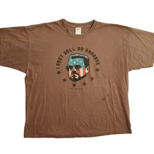Big Lebowski Shirt Mens 2XL Brown I Dont Roll On Shabbas Graphic Tee Movie