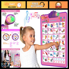 Interactive Alphabet Wall Chart - Talking ABCs  123s Music Poster for Toddlers,