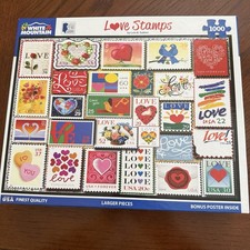 White Mountain "Love Stamps" 1000-Piece Jigsaw Puzzle - 24" x 30" 1510- NEW