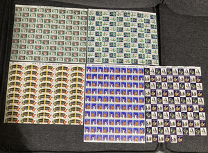 Lot of American Lung Association Christmas Seals. 1950's-60's  5 sheets -4 seals