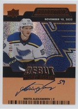 2022-23 Upper Deck Credentials Orange /45 Nikita Alexandrov Rookie Auto RC f0l