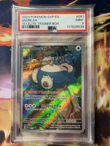 Pokemon TCG Snorlax SVP 051 151 Elite Trainer Box Black Star Promo Card - PSA 9