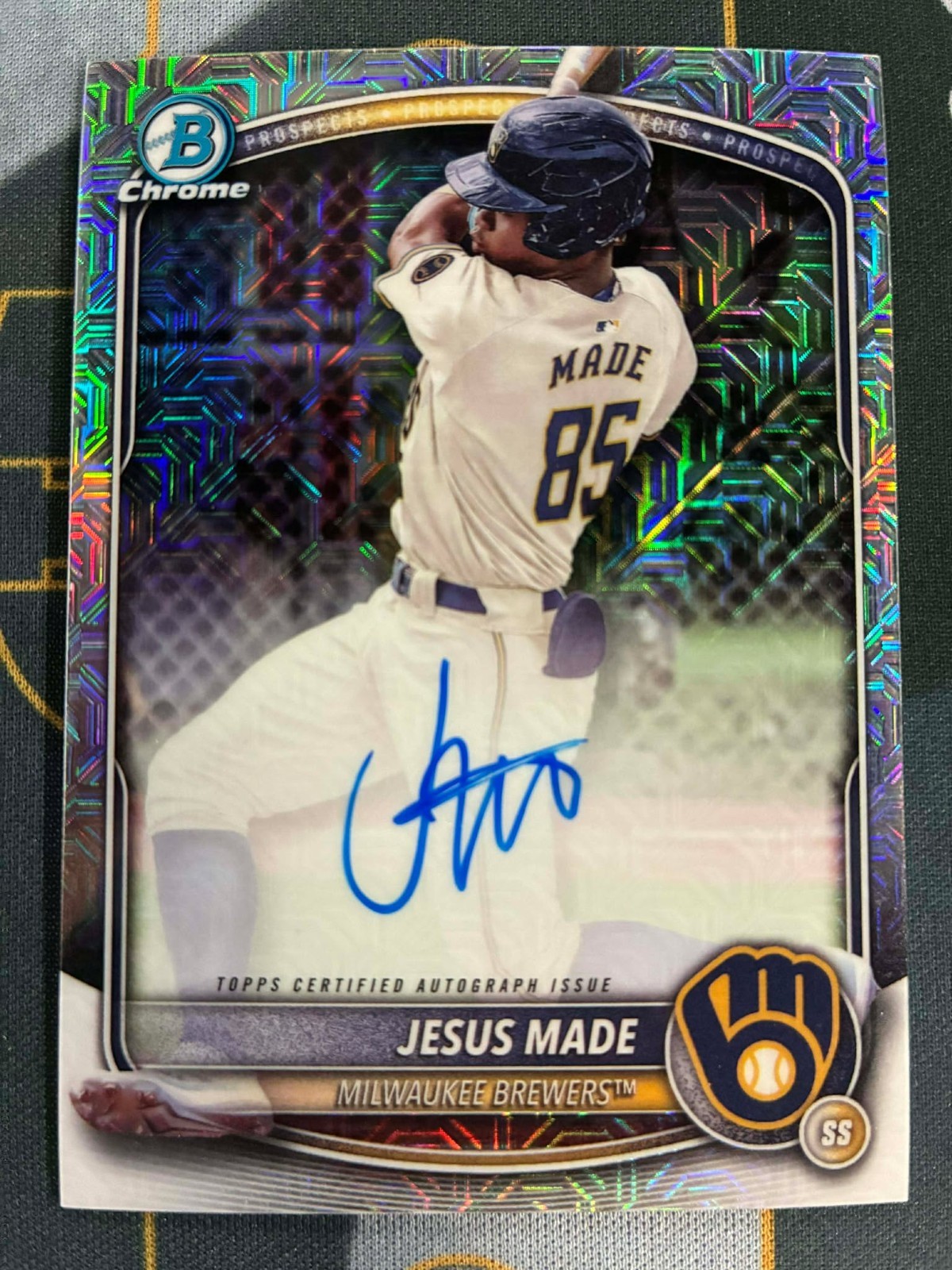 2025 Bowman Chrome Prospects Mega Auto #BMA-JM Jesus Made Mojo Refractor