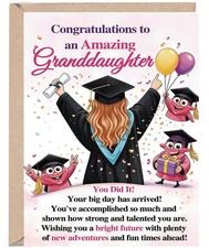 Cute Granddaughter Graduation Card Gifts, Funny Congratulations Graduation Card