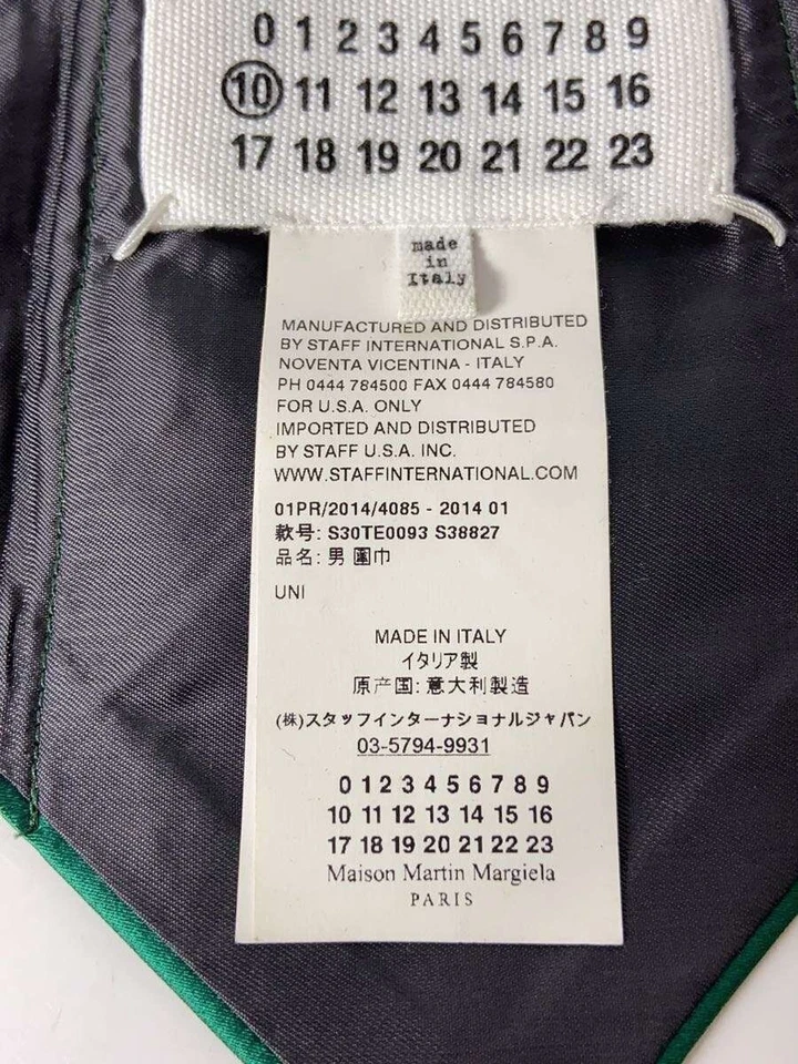 Maison Margiela Tie 14ss Cotton Silk Blend GRN Plain Men's S30TE0093 Used - Image 4 of 4