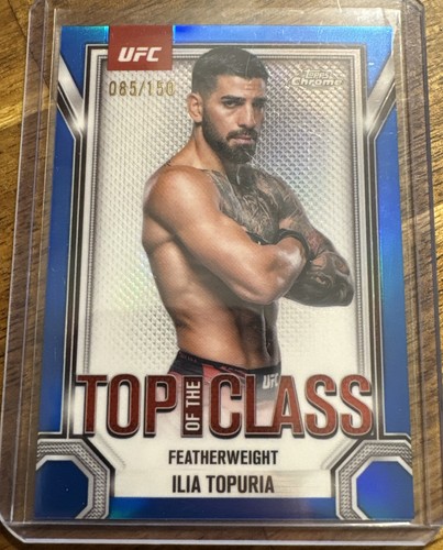 2025 Topps Chrome UFC Ilia Topuria Top of the Class Blue Refractor 085/150