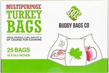 Buddy Bags Co Multipurpose Turkey Oven Bags - 19" x 24.5" - 25 Pack